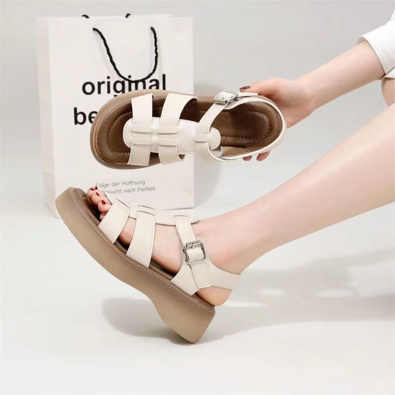 Giày Sandal Đế Mềm Thoáng Khí Thời Trang Mùa Hè 2023 Phong Cách Retro Cho Nữ