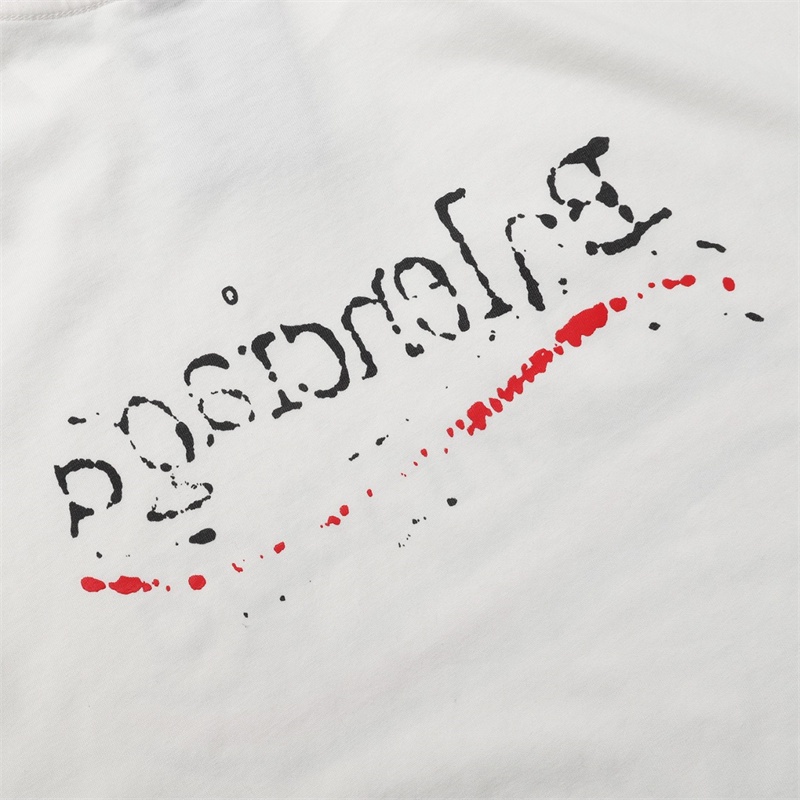 Ba-mới Áo Thun Tay Ngắn In Họa Tiết graffiti Phía Trước Và Sau Màu Xanh Dương / Tím Cho Cả Nam Và Nữ Áo Thun Tay Ngắn Dáng Rộng Hợp Thời Trang