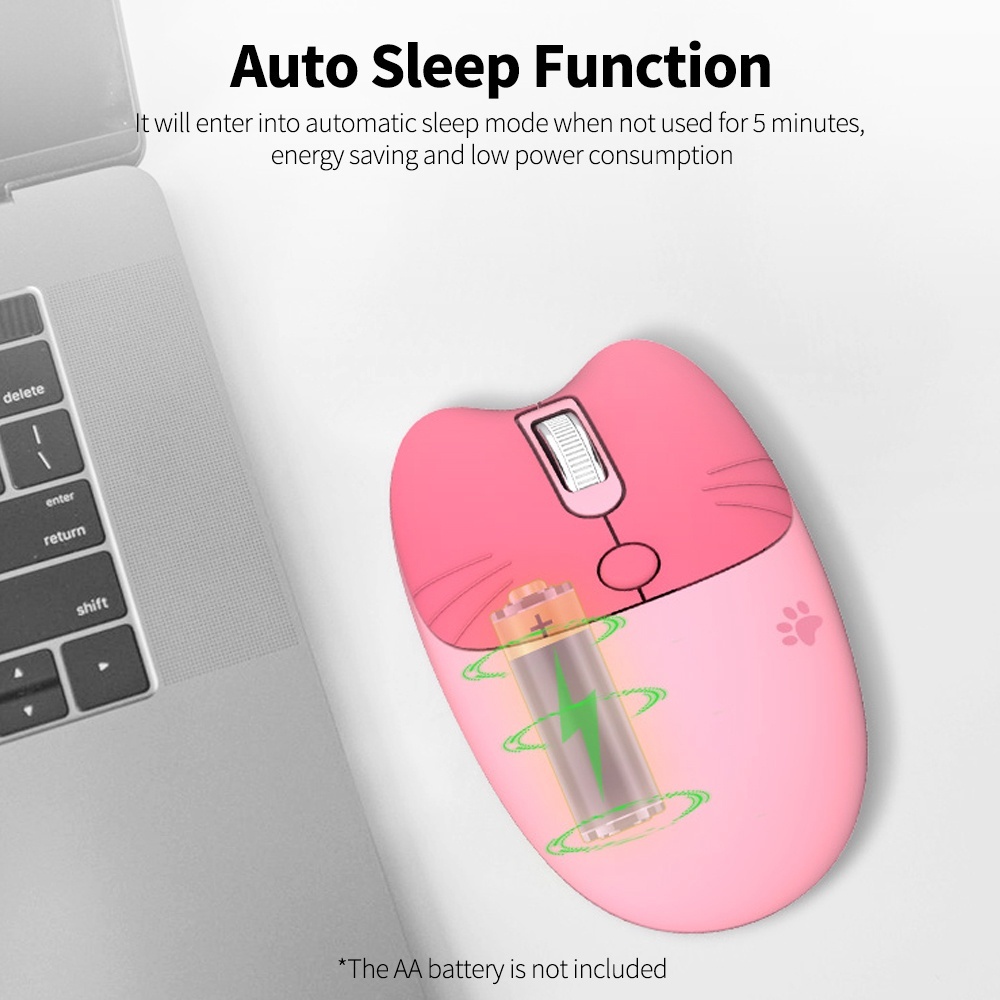 Chuột không dây 2.4G Hoạt Hình Tiếng Ồn Thấp 1600DPI