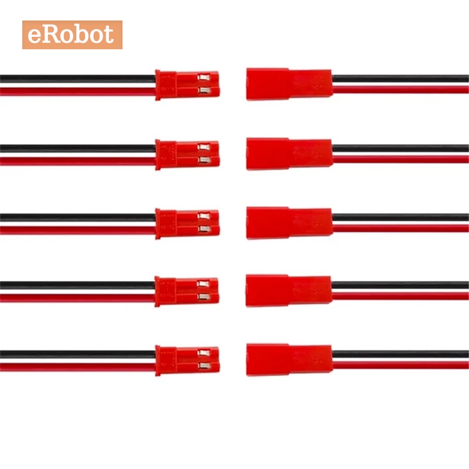 Bộ 20 Dây Nối Phích Cắm Đực + Cái 100mm 200mm 2 Pin JST Cho Đèn LED RC