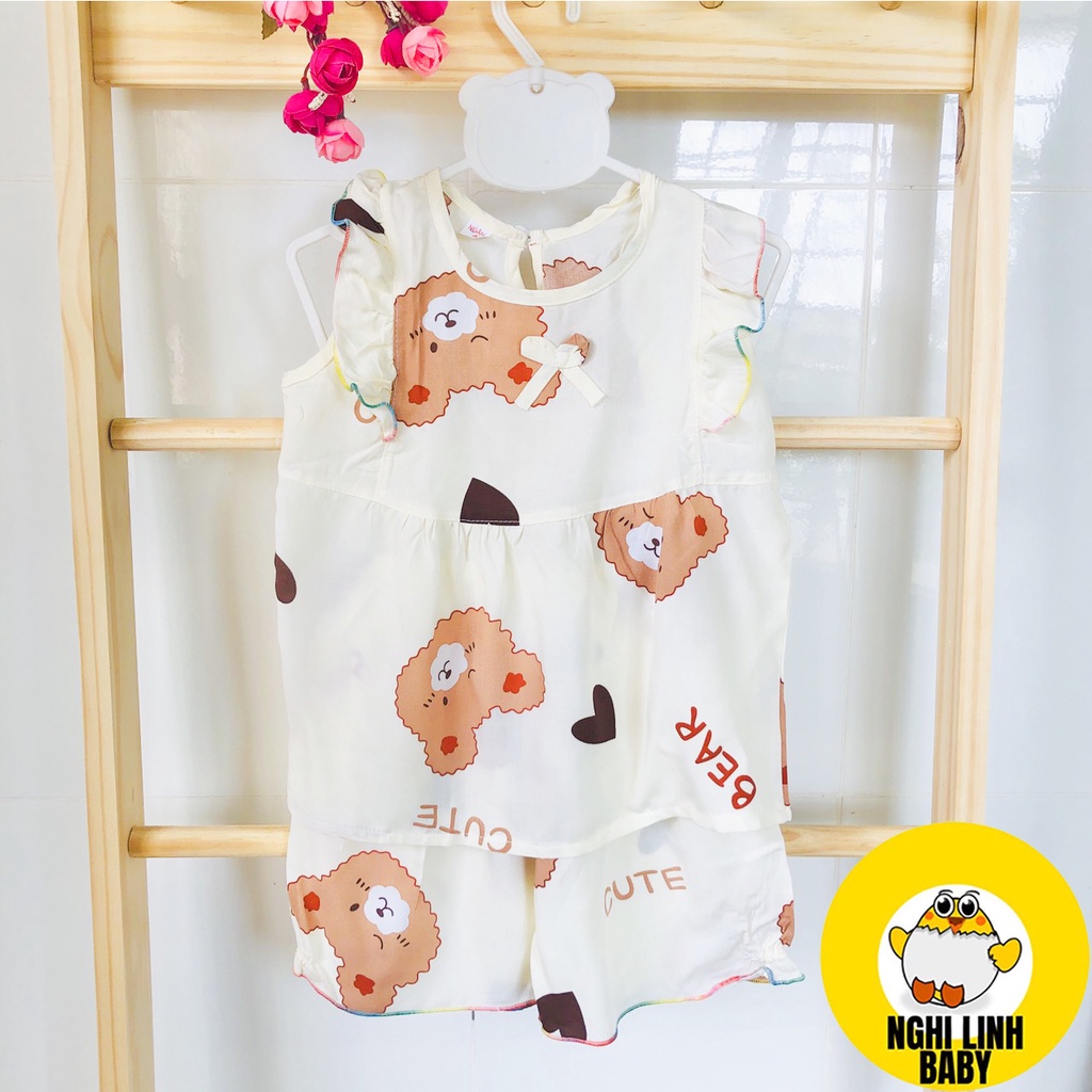 Đồ bộ cho bé gái, vải tole mặc nhà nhiều mẫu đùi sát nách cánh tiên xinh từ 6-28kg - Nghi Linh Baby