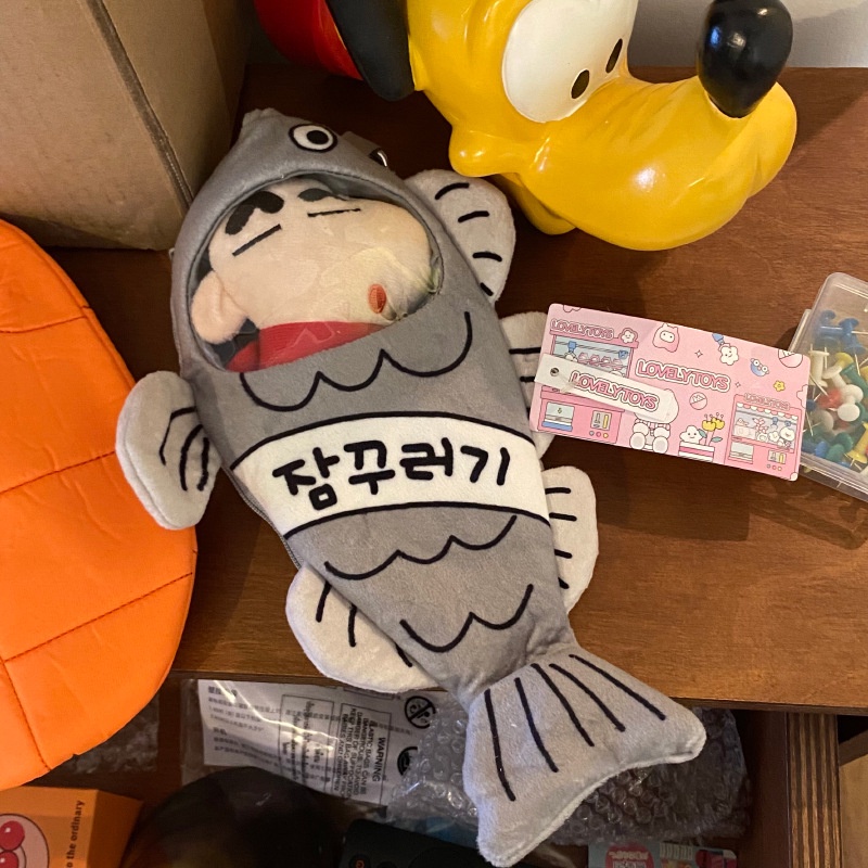 Túi Đựng Bút Chì / Mỹ Phẩm Dung Tích Lớn Hình Búp Bê Shin-Chan Hoạt Hình Sáng Tạo Dễ Thương Có Thể Tháo Rời