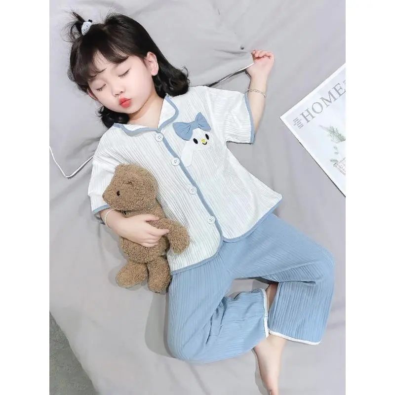 Hàng Có Sẵn Bộ Đồ Ngủ Tay Ngắn Phong Cách kuromi Hoạt Hình Dễ Thương Dành Cho Bé Gái