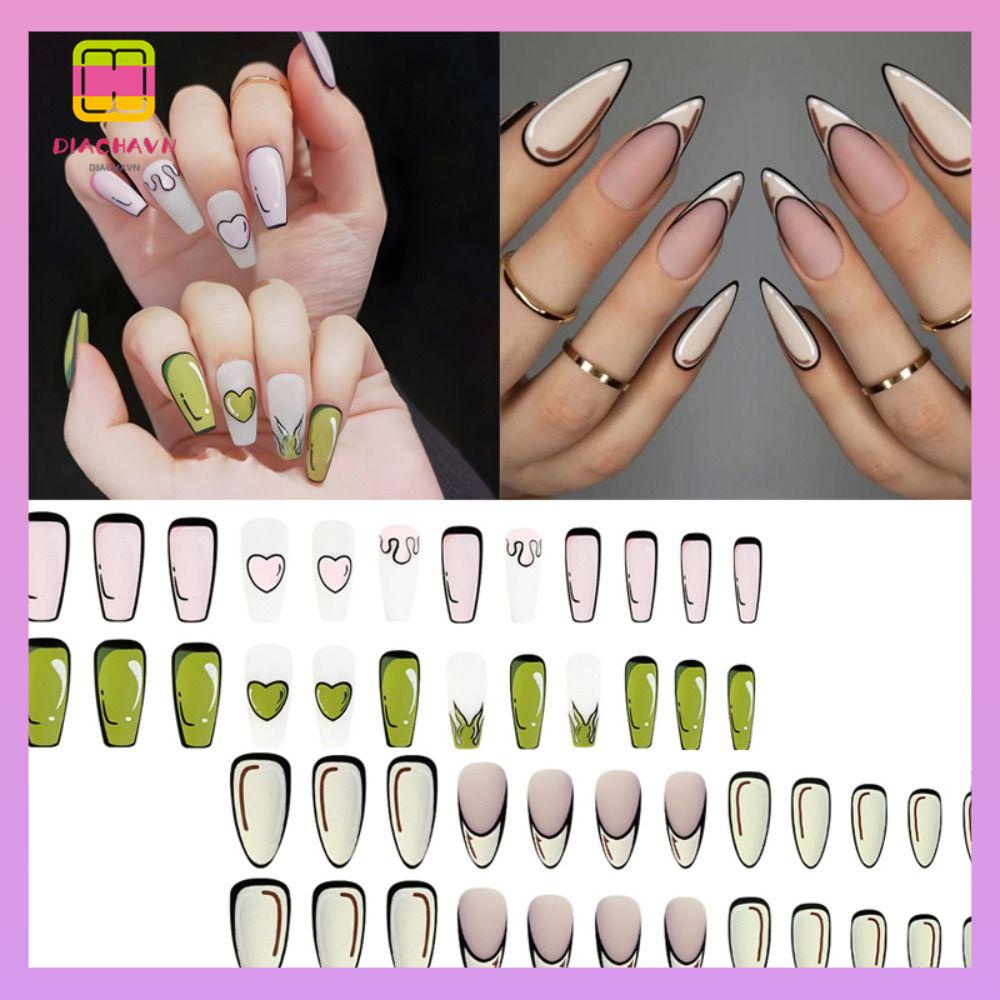DIACHAVN Bộ Móng Tay Giả Che Phủ Toàn Diện Đầu Vuông DIY
