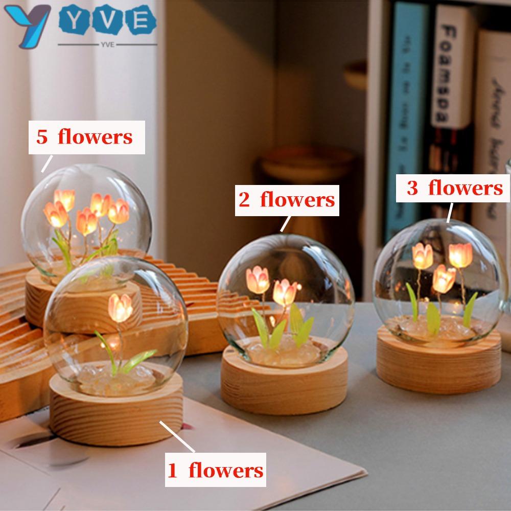 YVE Đèn Ngủ Hình Hoa Tulip Làm Thủ Công Dễ Thương Cho Bạn Gái
