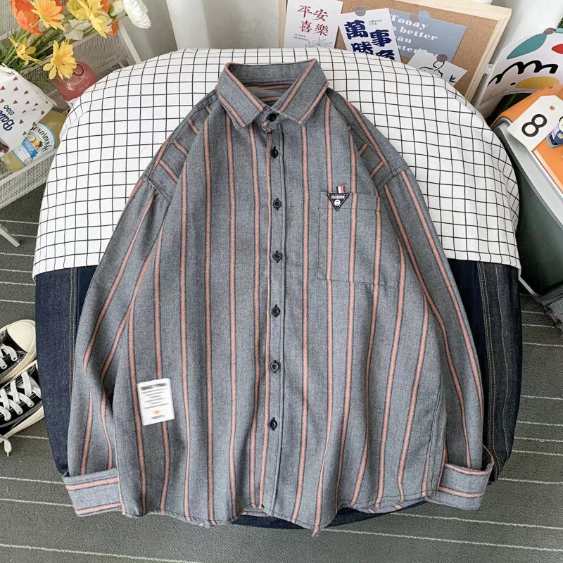 Áo Sơ Mi Nam Dài Tay Họa Tiết Kẻ Sọc Thời Trang Mới