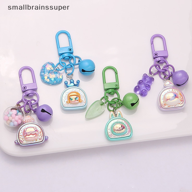 Móc Chìa Khóa Bằng Resin Hình Bánh Donut / Thỏ Hoạt Hình Mini Dễ Thương Sáng Tạo Dành Cho Cặp Đôi / Nam Nữ SBS