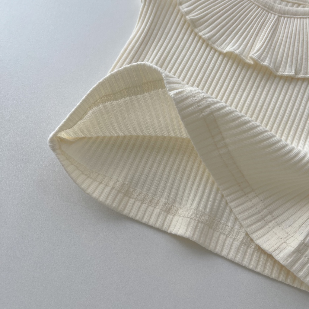 Bộ Áo Sát Nách Cổ Bèo Phối Chân Váy Tầng Thời Trang Mùa Hè Xinh Xắn Cho Bé Gái