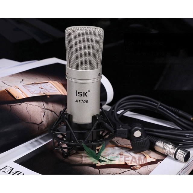 Combo mic thu âm Livestream ISK AT100 Hoa Vinh và SuondCard XOX K10 bản 2020