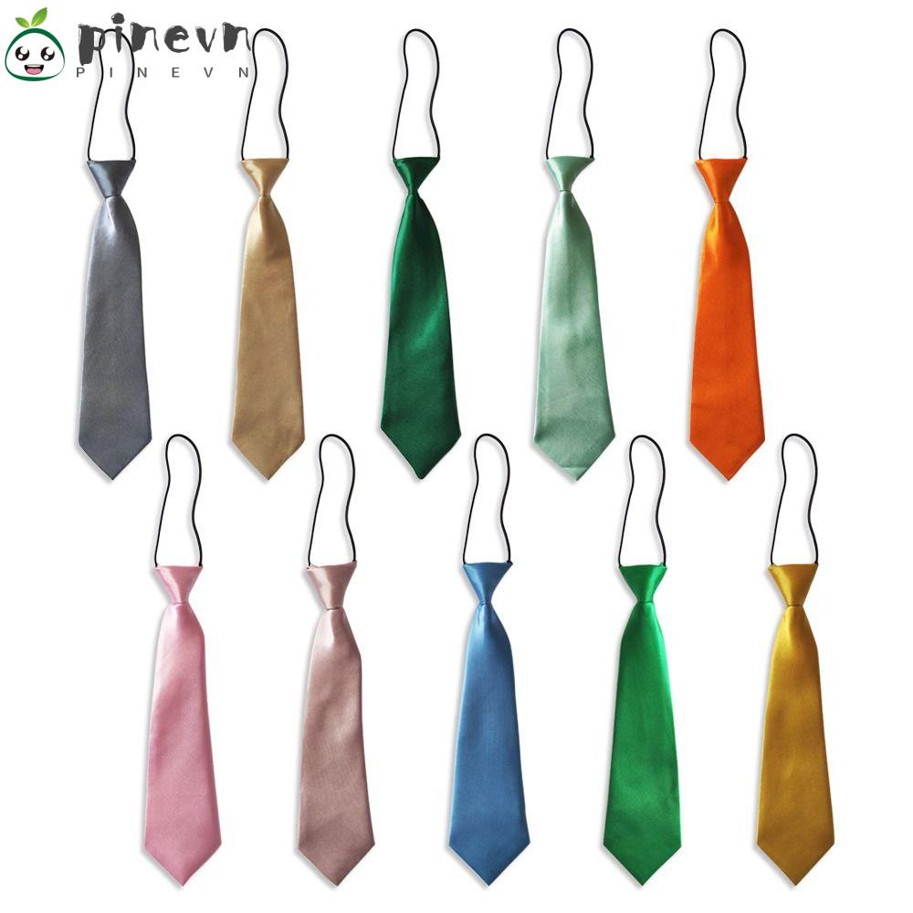 PINEVN Cà Vạt Vải Satin Co Giãn Cổ Điển Dễ Thương Trang Trí Trường Học Cho Bé