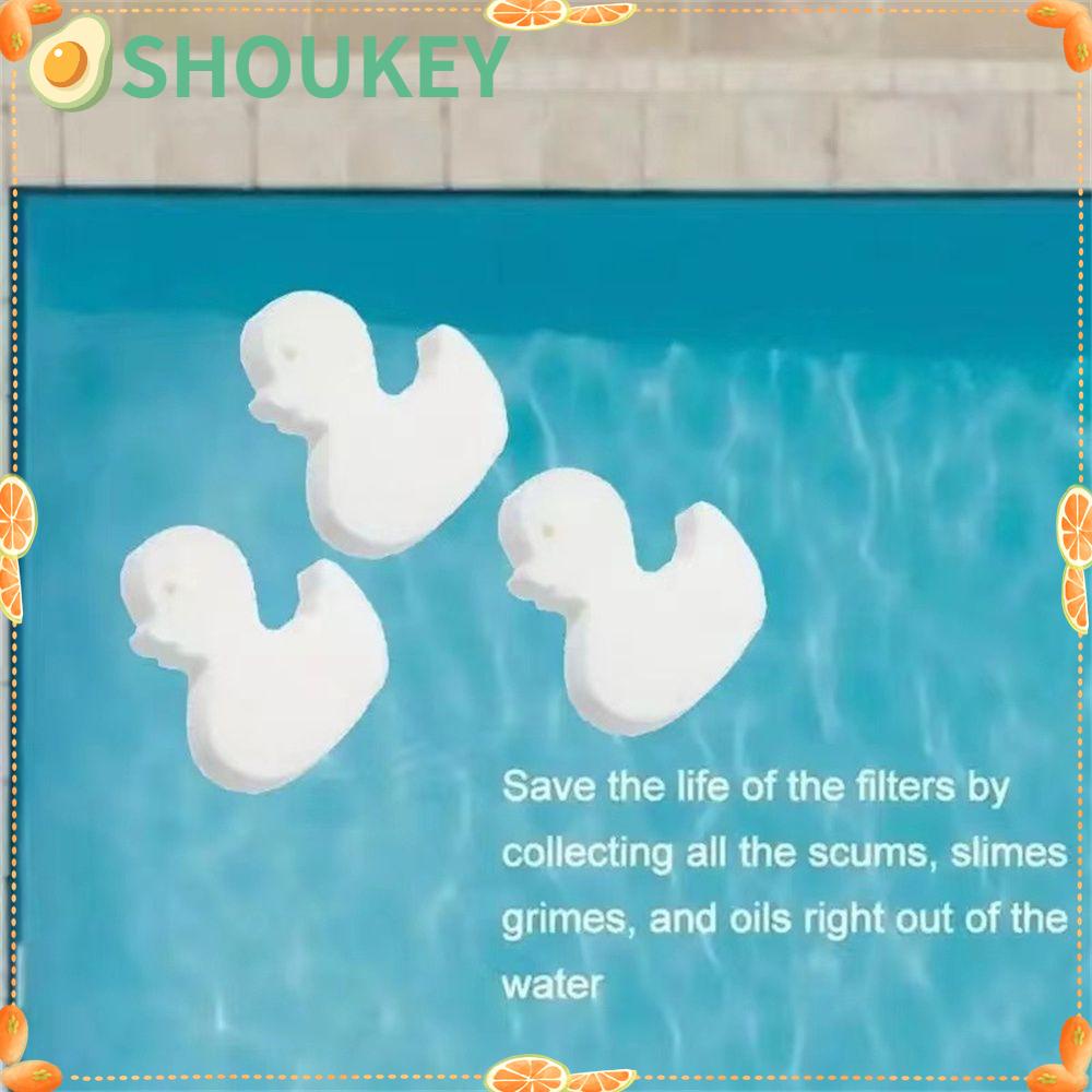SHOUKEY Set 10 / 12 Miếng Xốp Lọc Dầu Bể bơi Đa Năng Hình Vịt Dễ Thương