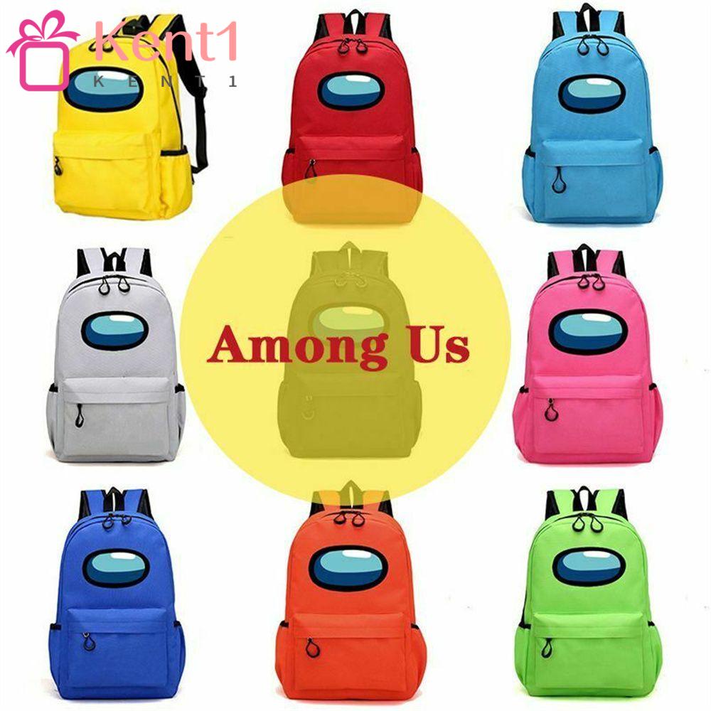 KENT1 Balo Canvas Màu Trơn Họa Tiết Hoạt Hình Anime