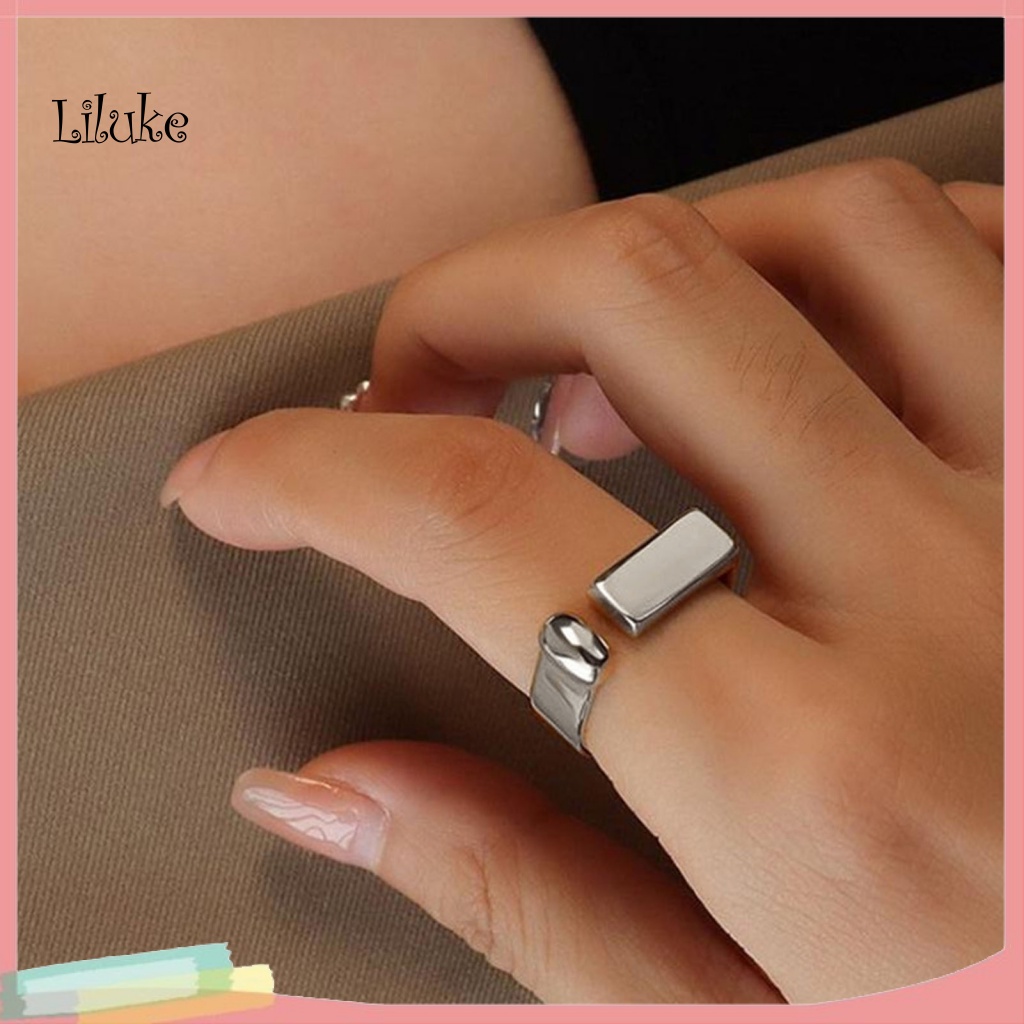 Nhẫn Hợp Kim Màu Trơn Kiểu Dáng Đơn Giản Thời Trang Cho Nữ