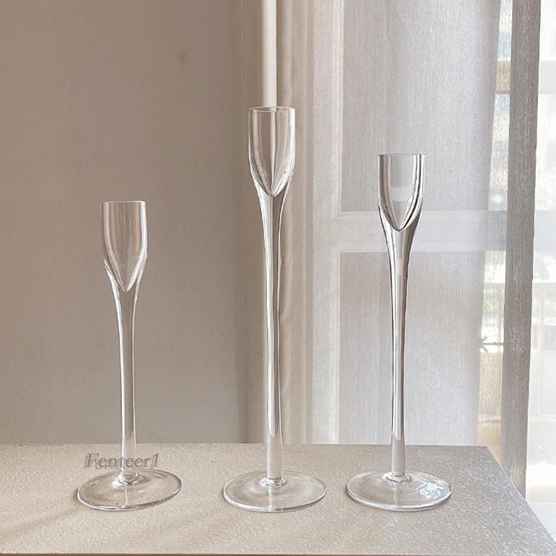 Bộ 3 Cây Nến Thủy Tinh Dùng Trang Trí Nhà Cửa Dịp Năm Mới