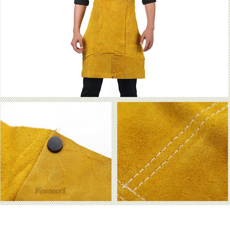 Tạp Dề Bằng Da Bò Thoáng Khí Chuyên Dụng Cho Thợ Hàn / Nướng BBQ