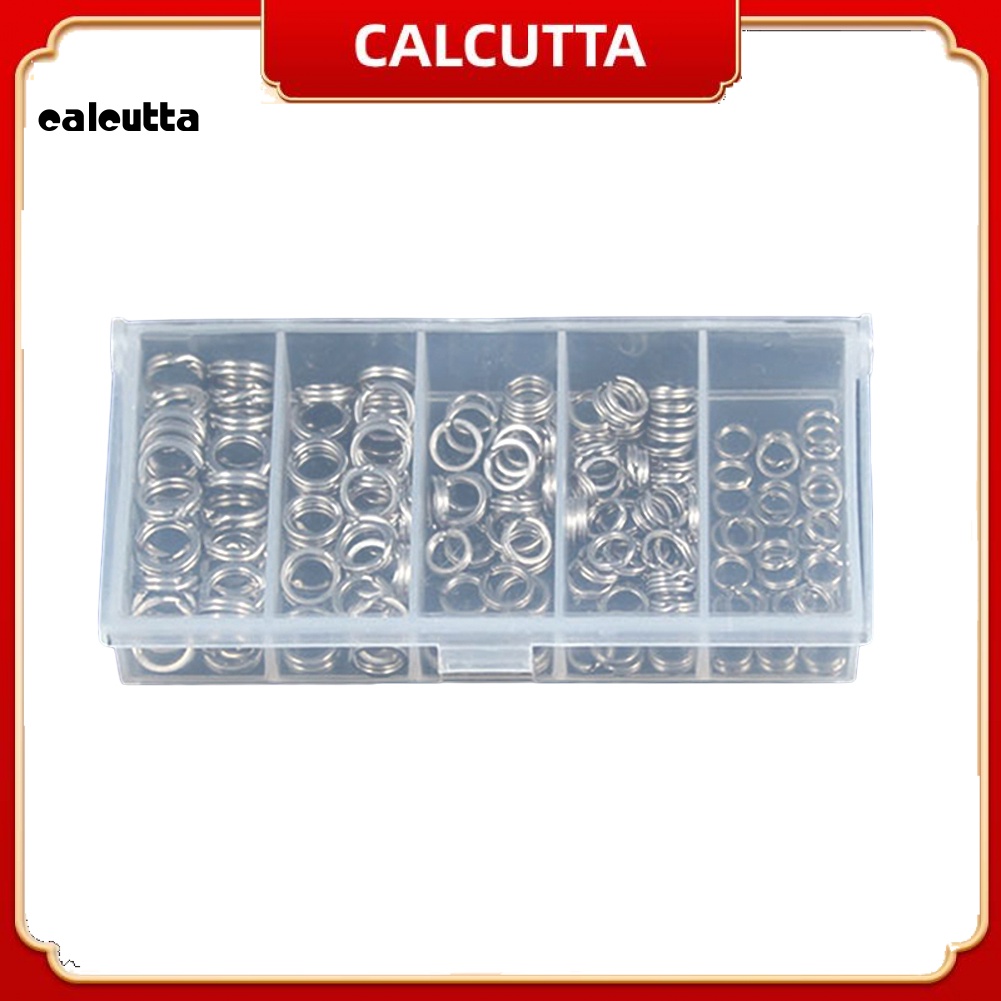 Hộp 200 Khoen Tròn Bằng Thép Không Gỉ Gắn Mồi Câu Cá