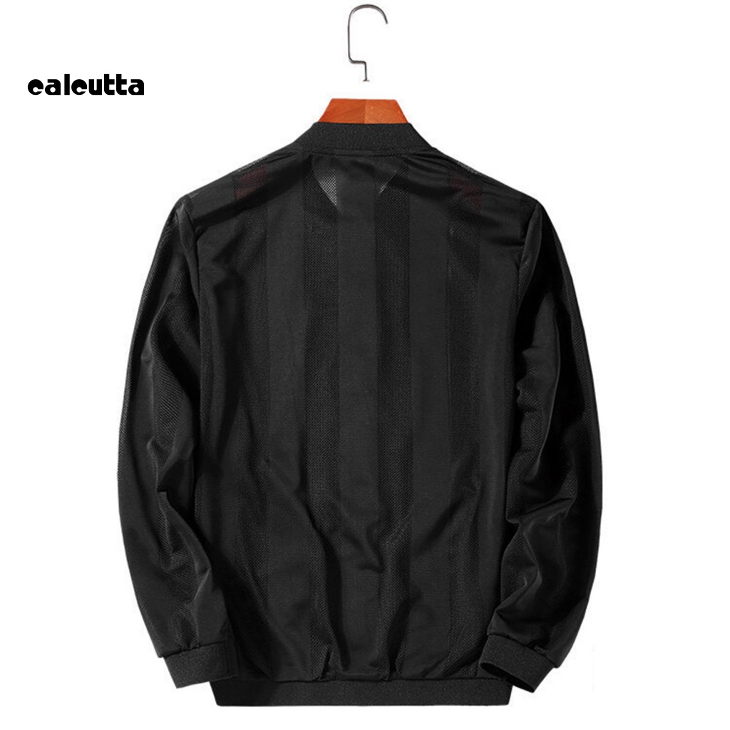 [calcutta] Áo Khoác Nam Chống Nắng Tay Dài Thoáng Khí Chống Tia UV Màu Sắc Đơn Giản Có Khóa Kéo Thời Trang Mùa Hè