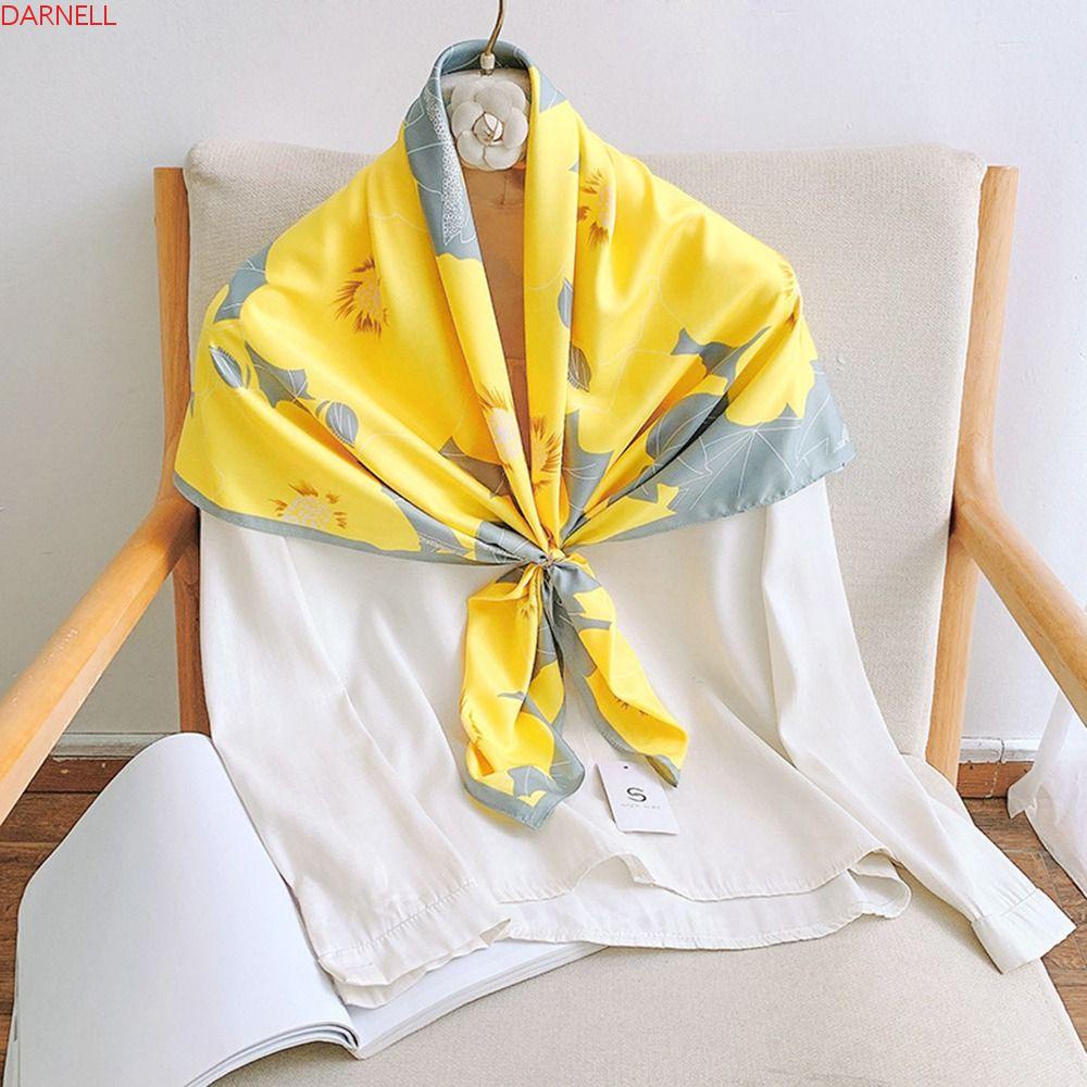 Khăn Choàng Cổ Hình Vuông In Họa Tiết Hoa Sang Trọng Thời Trang Mùa Xuân Cho Nữ