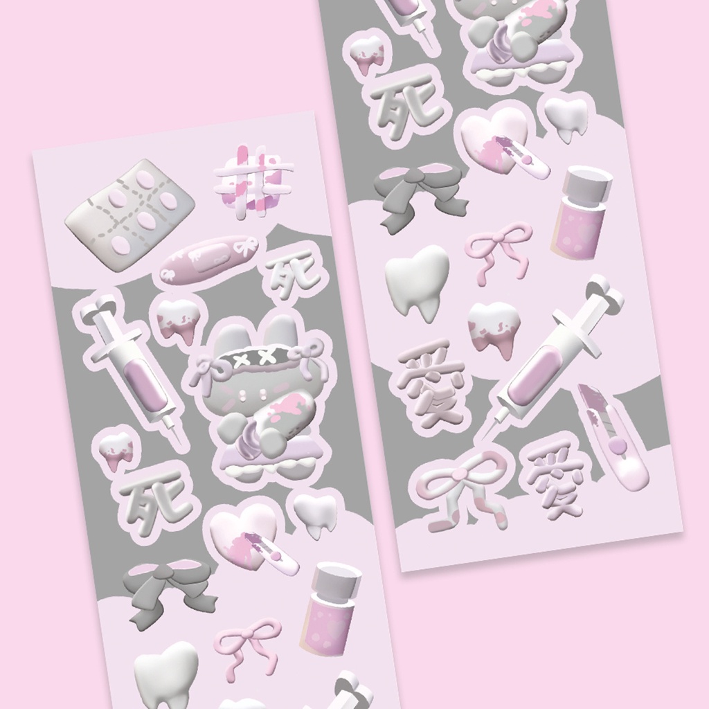 Miếng Dán Trang Trí Lều Họa Tiết Da Báo / Thỏ Phong Cách Hàn Quốc Độc Đáo DIY