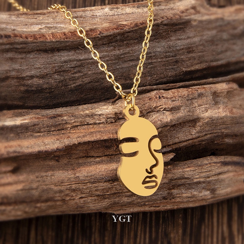 Ygt Vòng Cổ Choker Bằng Thép Không Gỉ Mặt Trừu Tượng Tinh Tế Thời Trang Cho Nữ