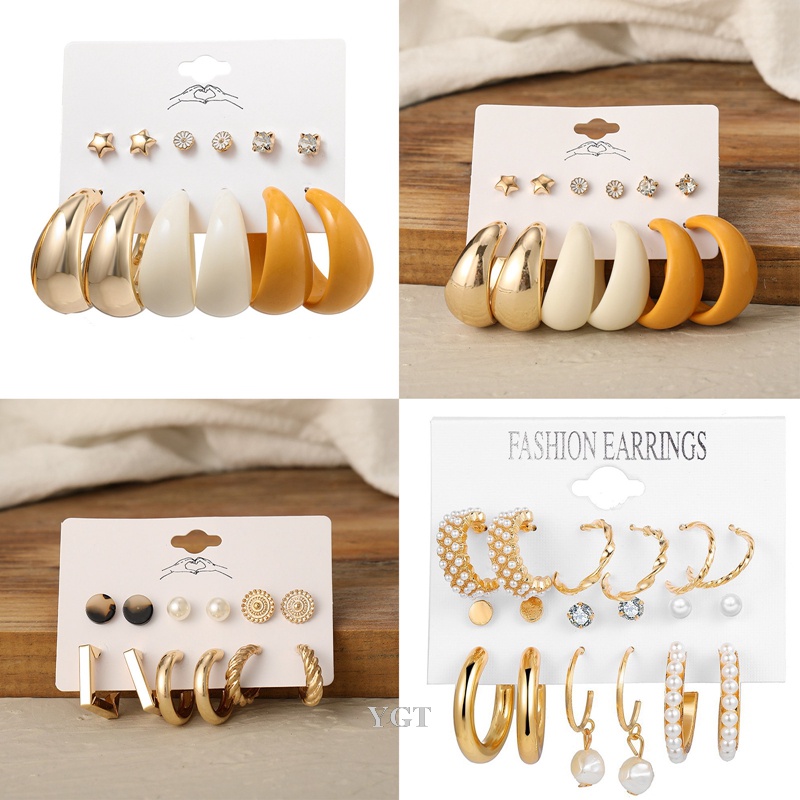 Đôi Bông Tai Hình Giọt Nước Đính Ngọc Trai Thời Trang Cho Nữ