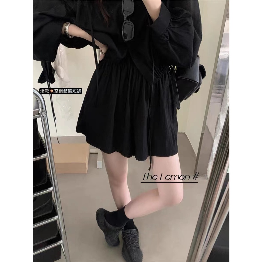 Quần ngắn ống rộng Dây Rút Phong Cách Hàn Quốc Thời Trang Mùa Hè Hàng Mới Dành Cho Bạn Nữ