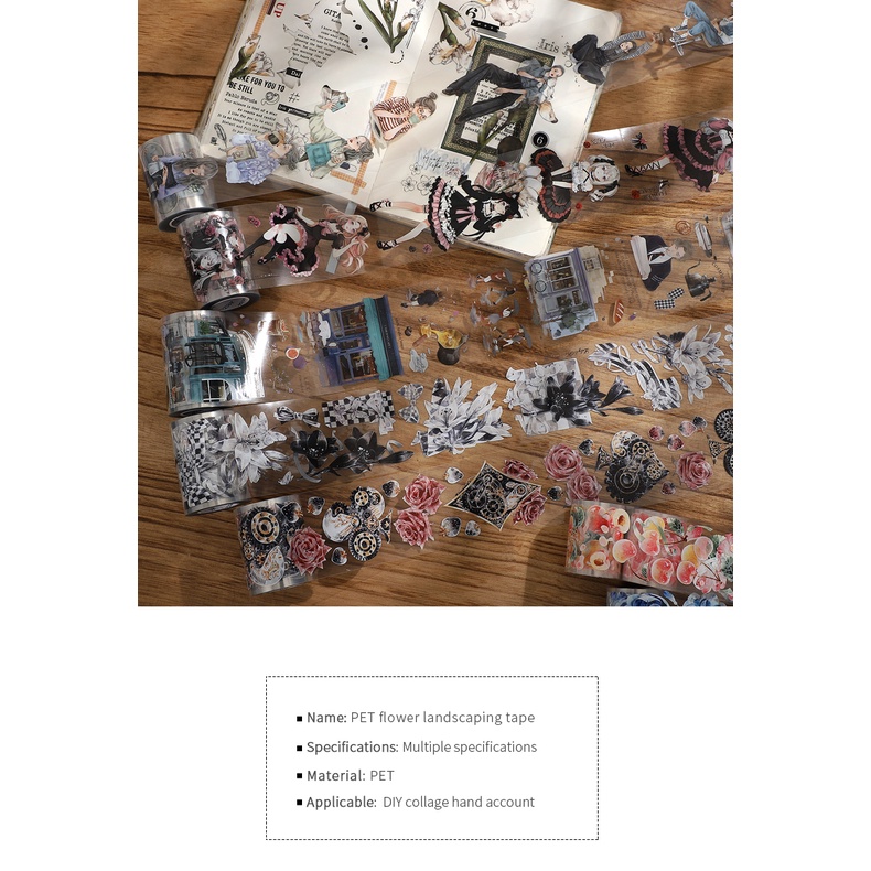 Cuộn Băng Keo Họa Tiết Hoa Phong Cảnh 500cm / 1000cm DIY