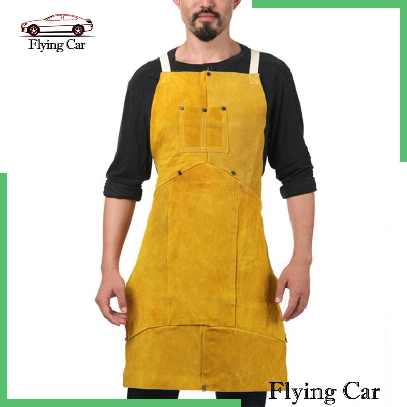 Tạp Dề Bằng Da Bò Thoáng Khí Chuyên Dụng Cho Thợ Hàn / Nướng BBQ