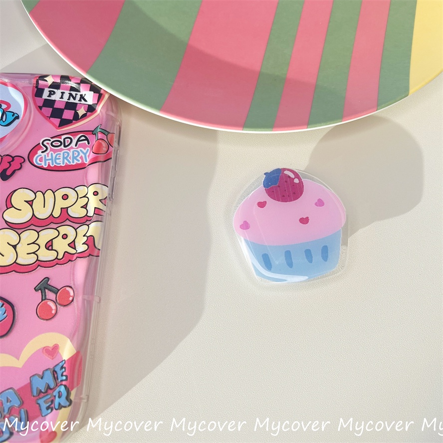 Ốp Điện Thoại Silicon Mềm Hình Bánh Hồng Dễ Thương Cho iPhone 11 13 12 14 Pro Max X XR Xs Max 6 7 8 Plus Y2K