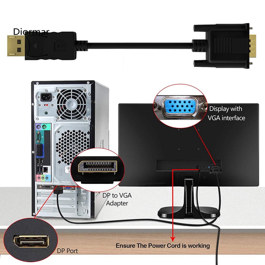 Dây Cáp Chuyển Đổi DP Sang VGA Chuyên Dụng Cho Máy Tính