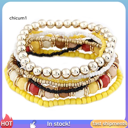 Vòng Tay Chuỗi Hạt Nhiều Lớp Phong Cách Bohomian Cho Nữ