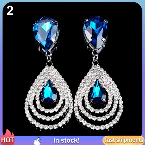 Khuyên Tai Giọt Nước Đính Đá Sang Trọng