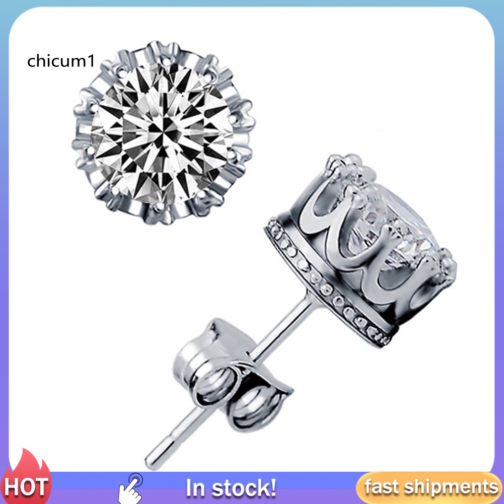 Khuyên Tai Nữ Mạ Bạc Đính Đá Thời Trang