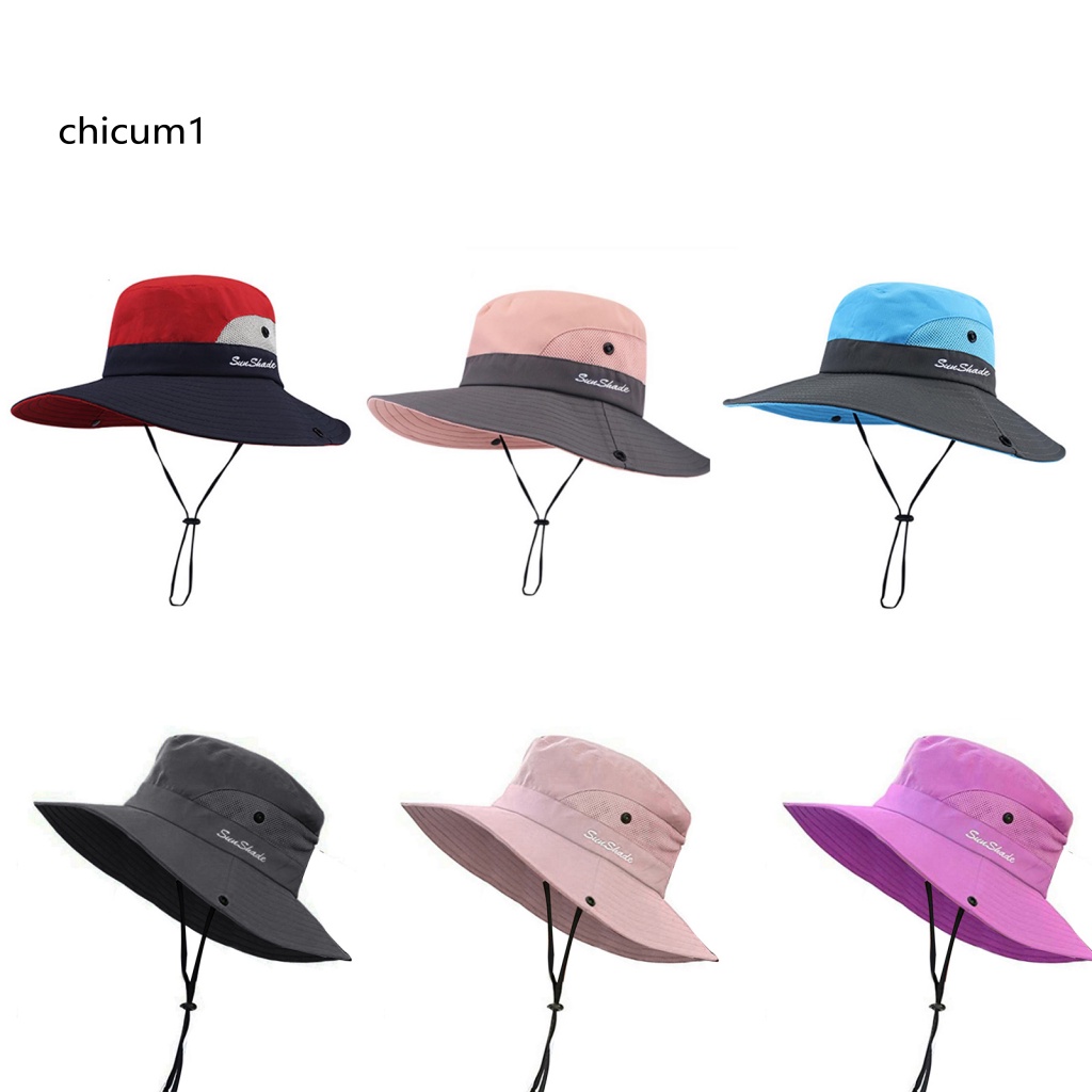 Mũ Bucket Màu Sắc Tương Phản Chống Nắng Có Thể Gập Lại Dành Cho Nam Và Nữ