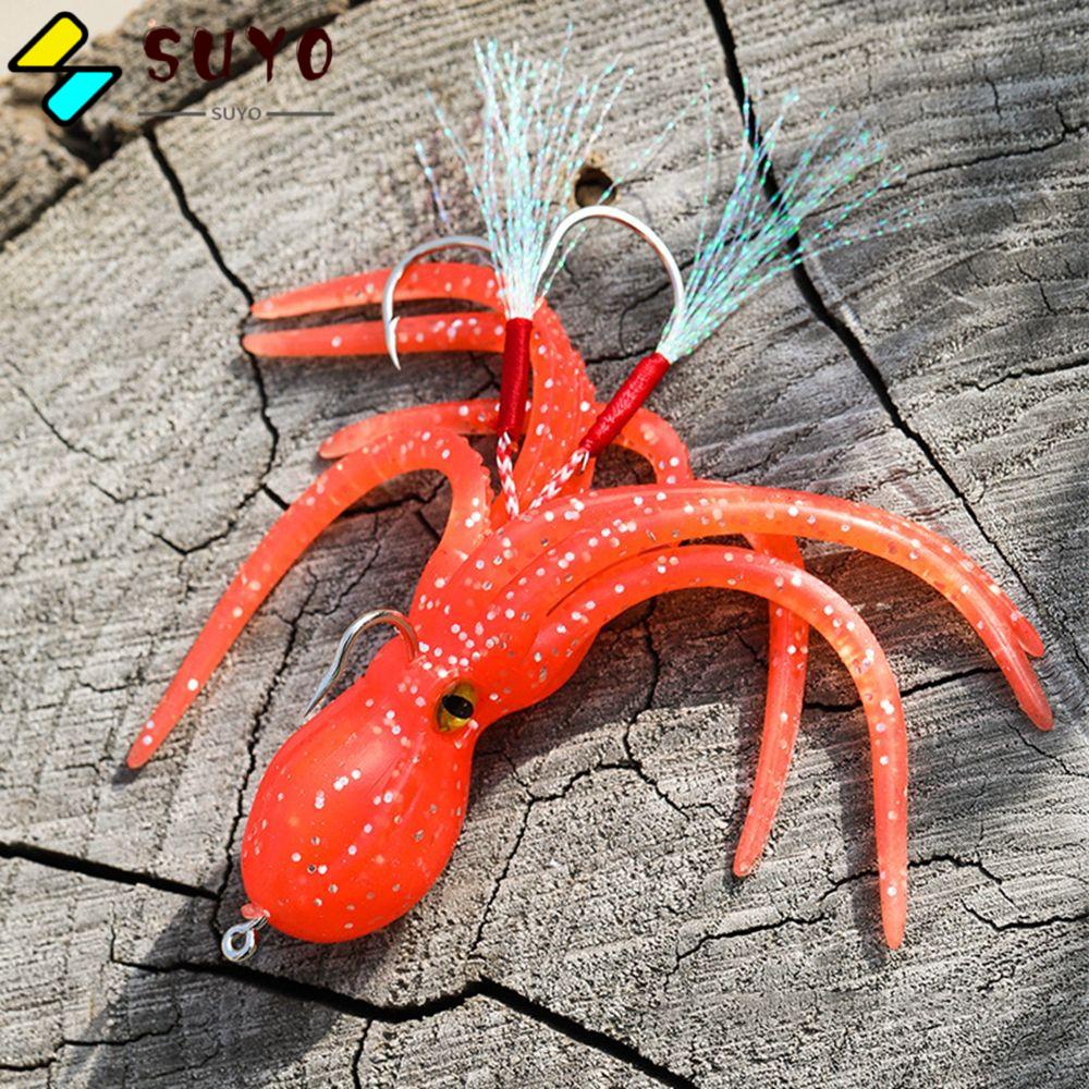 SUYO Mồi Câu Cá Giả Hình Bạch Tuộc Đuôi Dài Chất Lượng Cao