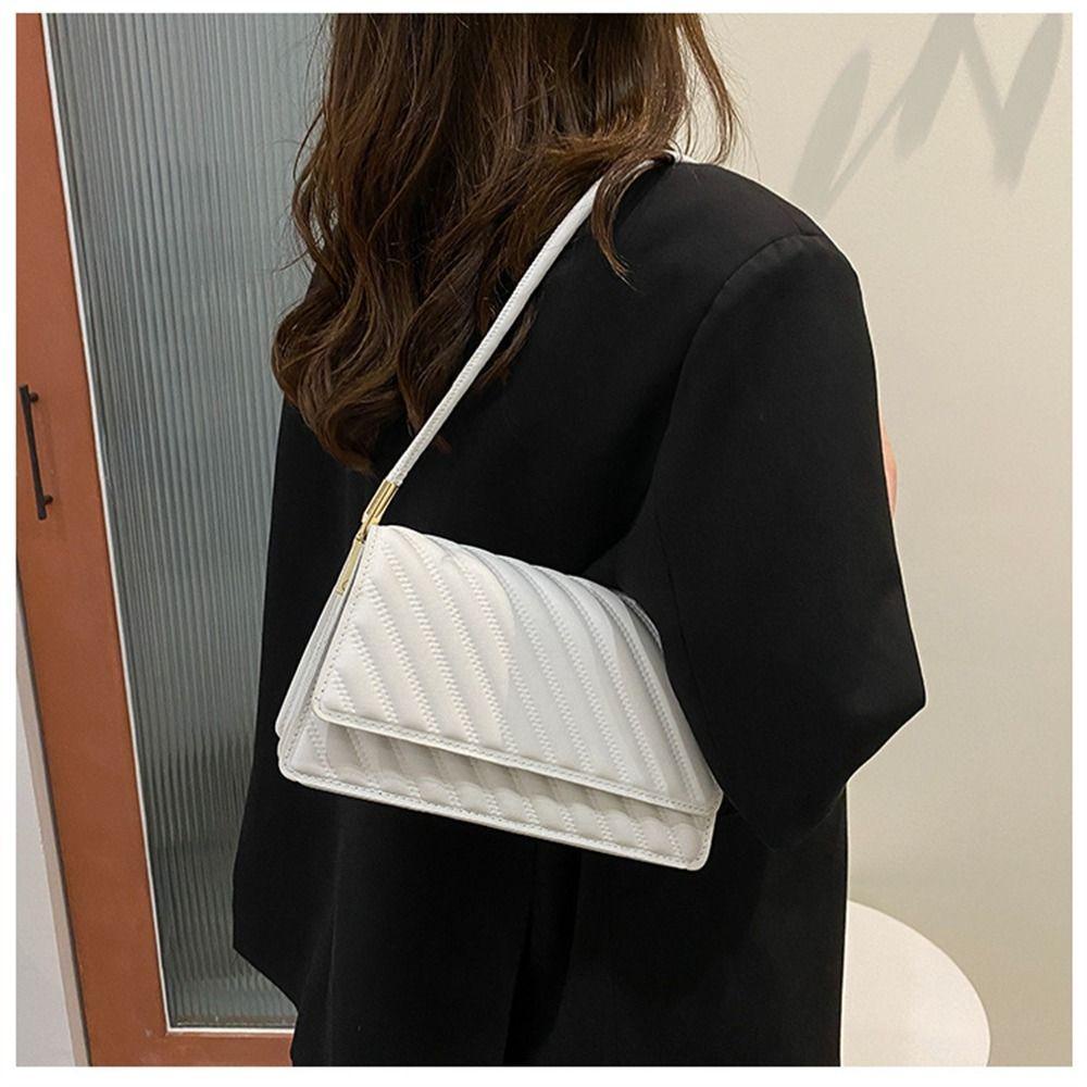 OSIER1 Túi Đeo Vai / Kẹp Nách Bằng Da PU Màu Trơn Sức Chứa Lớn Phong Cách Pháp Cho Nữ