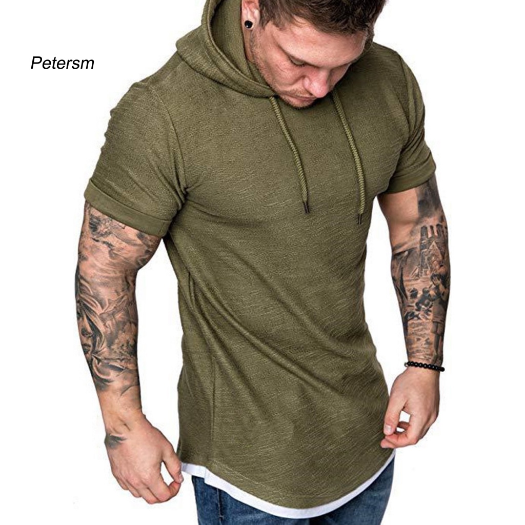 Áo Hoodie Tay Ngắn Dáng Ôm Phong Cách Thể Thao Thời Trang Cho Nam