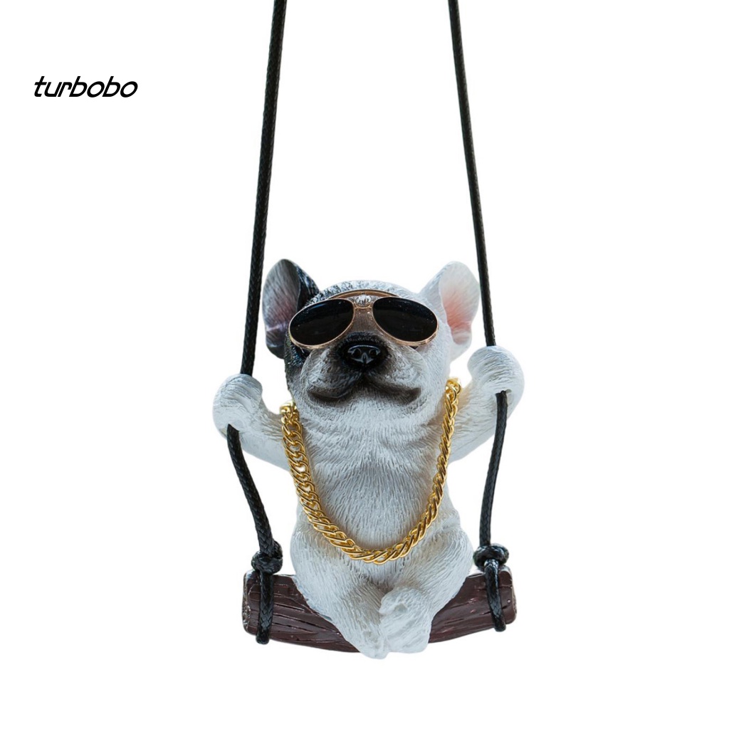 Phụ Kiện Treo Trang Trí Gương Chiếu Hậu Xe Hơi Hình Chó Bull / Pug Mini Bằng Nhựa Resin Dễ Thương