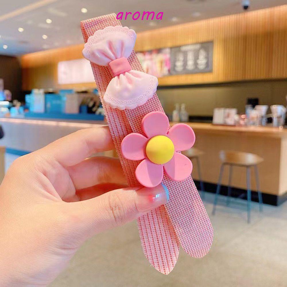 AROMA Băng Đô Nơ Họa Tiết Caro Dễ Thương Cho Bé Gái