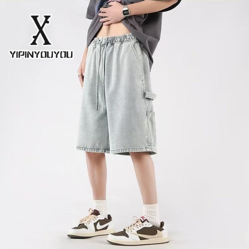 Quần jeans lửng YIPINYOUYOU rách gối thời trang dành cho nam