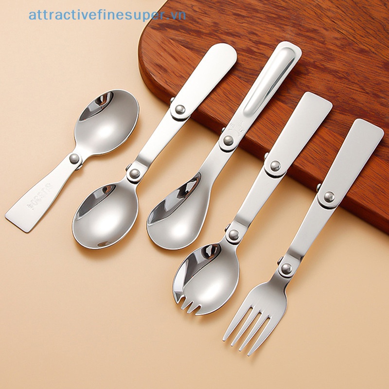 Bộ Muỗng Nĩa Bằng Thép Không Gỉ 304 Thiết Kế Nhỏ Gọn Tiện Dụng