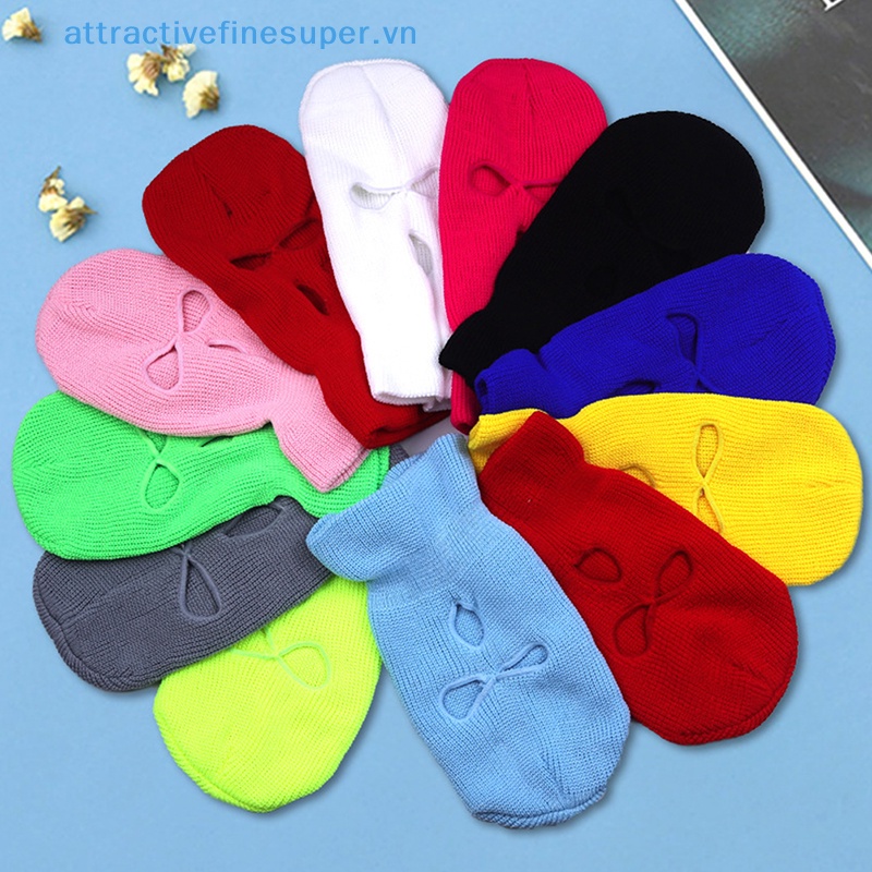 Afs Khẩu Trang Dệt Kim 3 Lỗ Che Phủ Toàn Mặt Giữ Ấm Mùa Đông Thời Trang Thể Thao Ngoài Trời