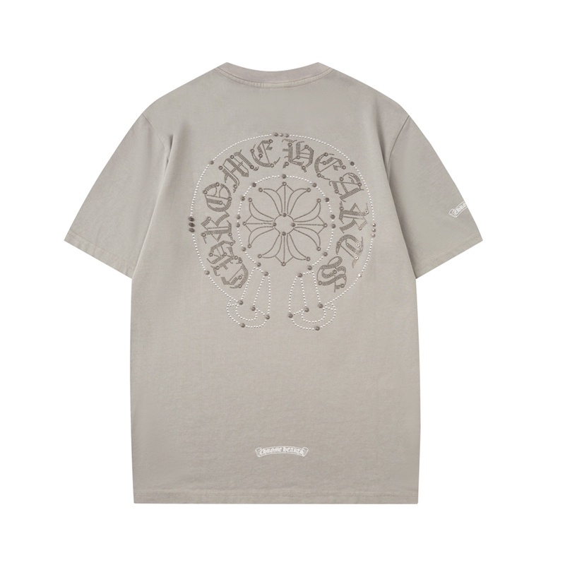 Áo Thun Tay Ngắn Cổ Tròn Đính Đinh Tán Thời Trang Phong Cách Vintage T686Euy