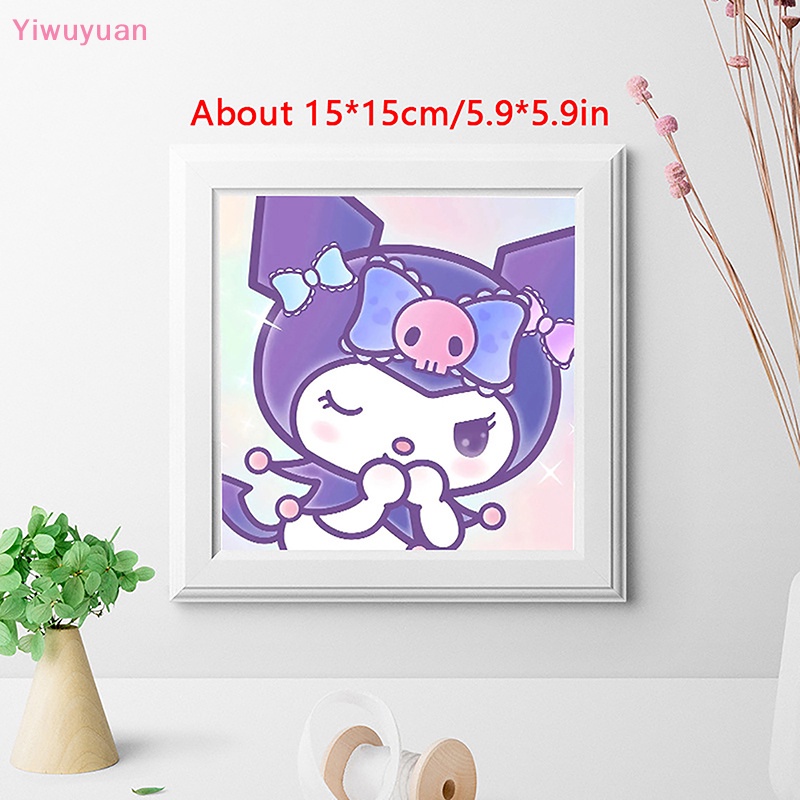 Bộ Tranh Đính Đá 5D Tự Làm Họa Tiết Helly Kitty Cinnamoroll Kuromi Trang Trí Phòng Bé Mới