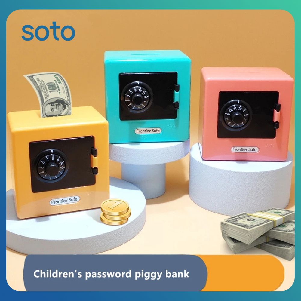 ♫ ATM Cổ điển Con Heo đất Mật Khẩu Xoay Hộp Tiền Ngân Hàng Hộp Tiết Kiệm Tiền Xu Hộp An Toàn Ngân Hàng Tiền Gửi Tự động Tiền Giấy