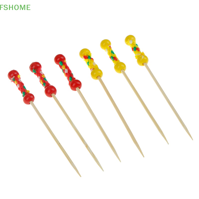 Set 100 Tăm Tre Hai Đầu Dùng Để Trang Trí Đồ Tráng Miệng / Tiệc Cưới