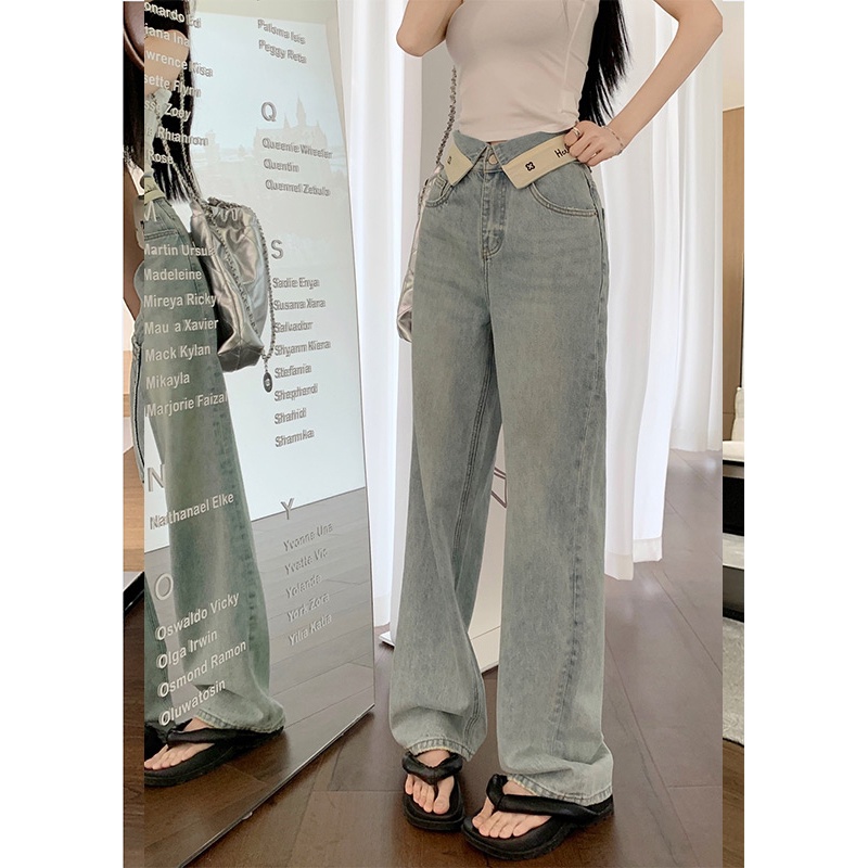 Quần Jeans Nữ Ống Rộng Thời Trang Phong Cách