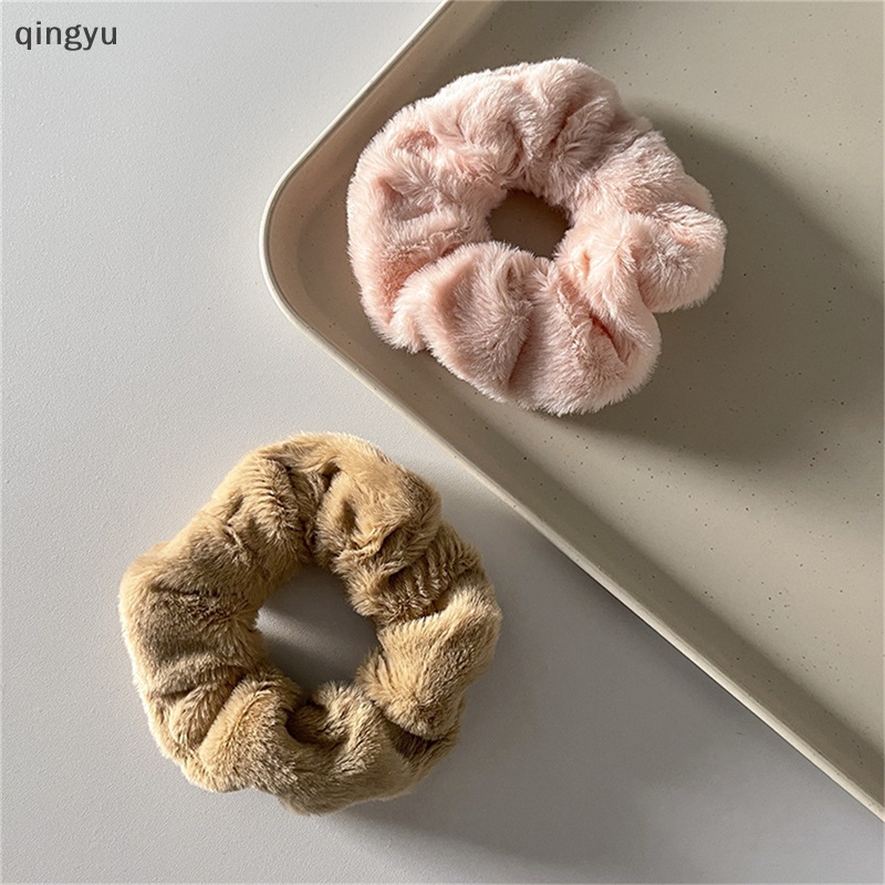 Dây Buộc Tóc Cao Su Co Giãn Bọc Vải Lông Mềm Nhiều Màu Ấm Áp Mùa Đông Mới Cho Nữ