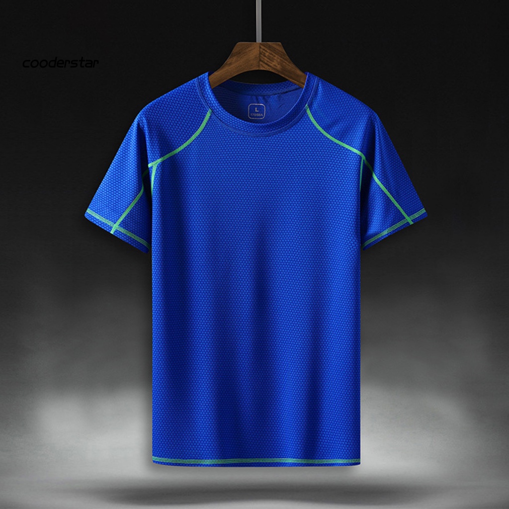 Áo Thun Thể Thao Tay Ngắn Màu Sắc Tương Phản Nhanh Khô Thấm Hút Mồ Hôi Thời Trang Mùa Hè Cho Nam