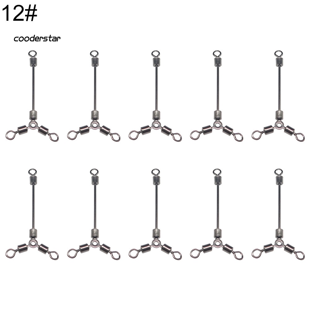 Set 10 Khớp Khuyên Nối 3 Chiều Bằng Thép Không Gỉ Chuyên Dụng Cho Câu Cá